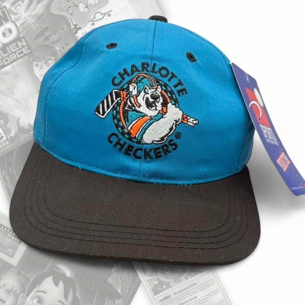 Vintage 90’s NWT Nike NHL Hockey Charlotte Checkers Graphic Embroidered Hat